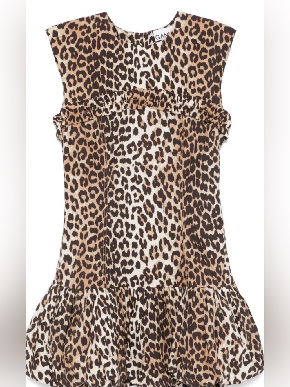 Ganni Leopard mini Dress size 6 (38 ) small like NEW